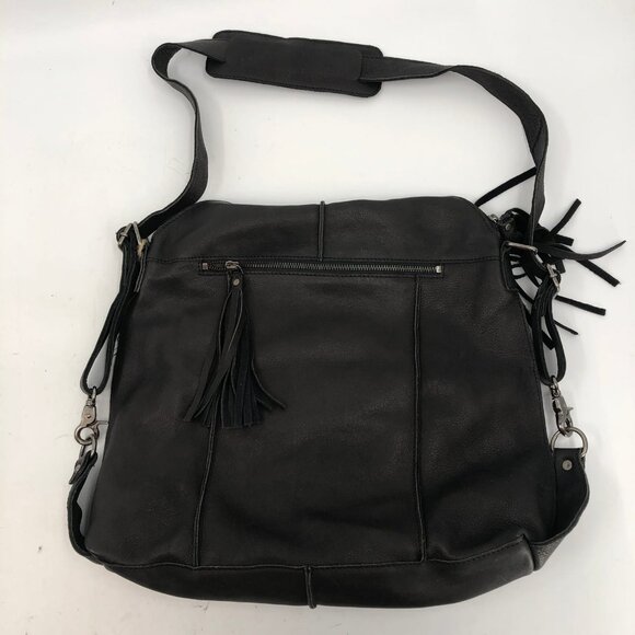 Cut ‘n Paste Black Slouchy Leather Shoulder Bag | Convertible Style - Picture 10 of 11